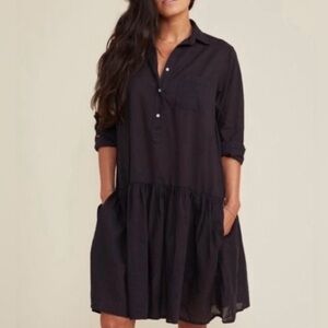 GRAYSON The Changemaker Dress in Black Cotton Shirt Dress Size 3 Medium